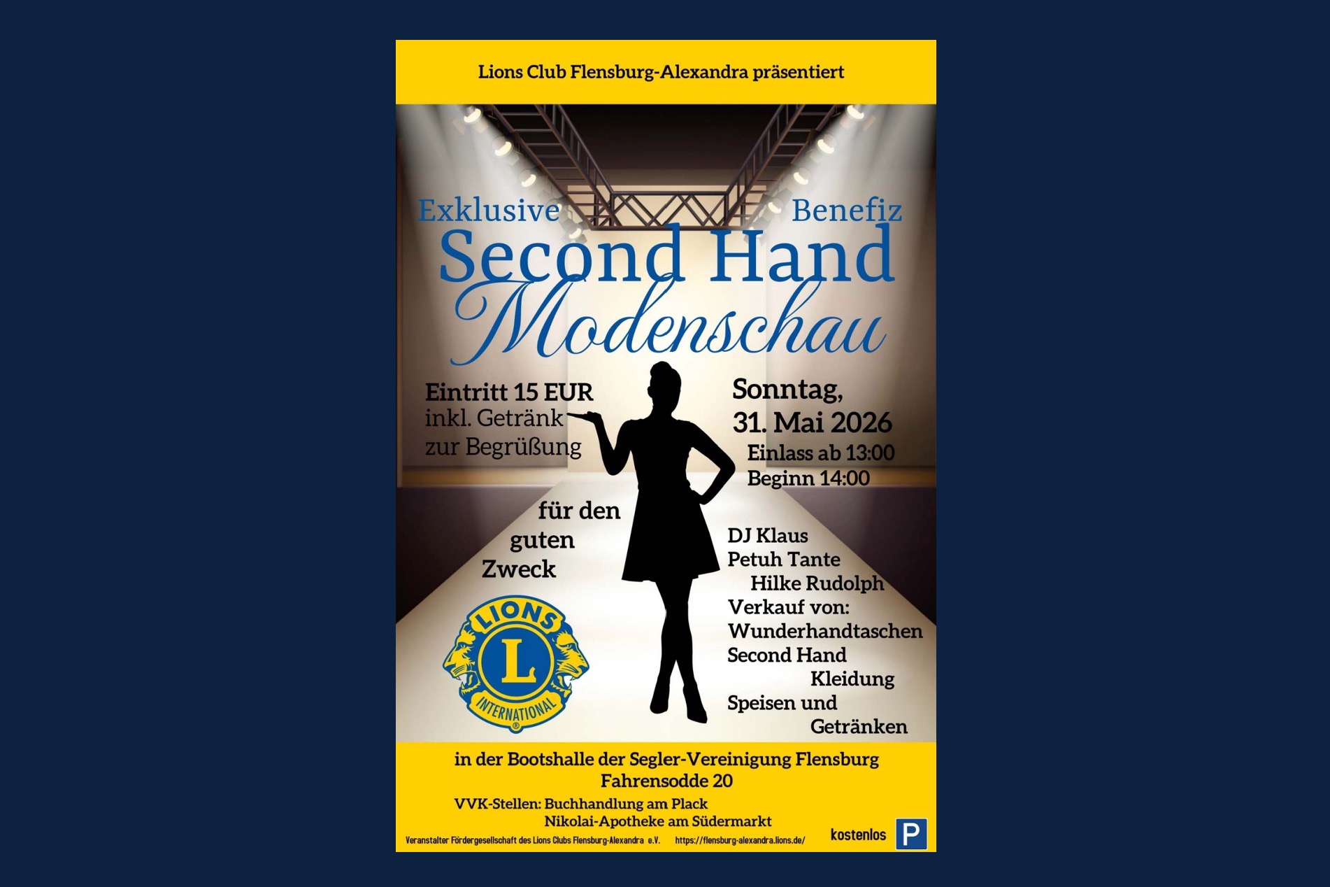 Flyer zur Second Hand Modenschau im Mai 2026