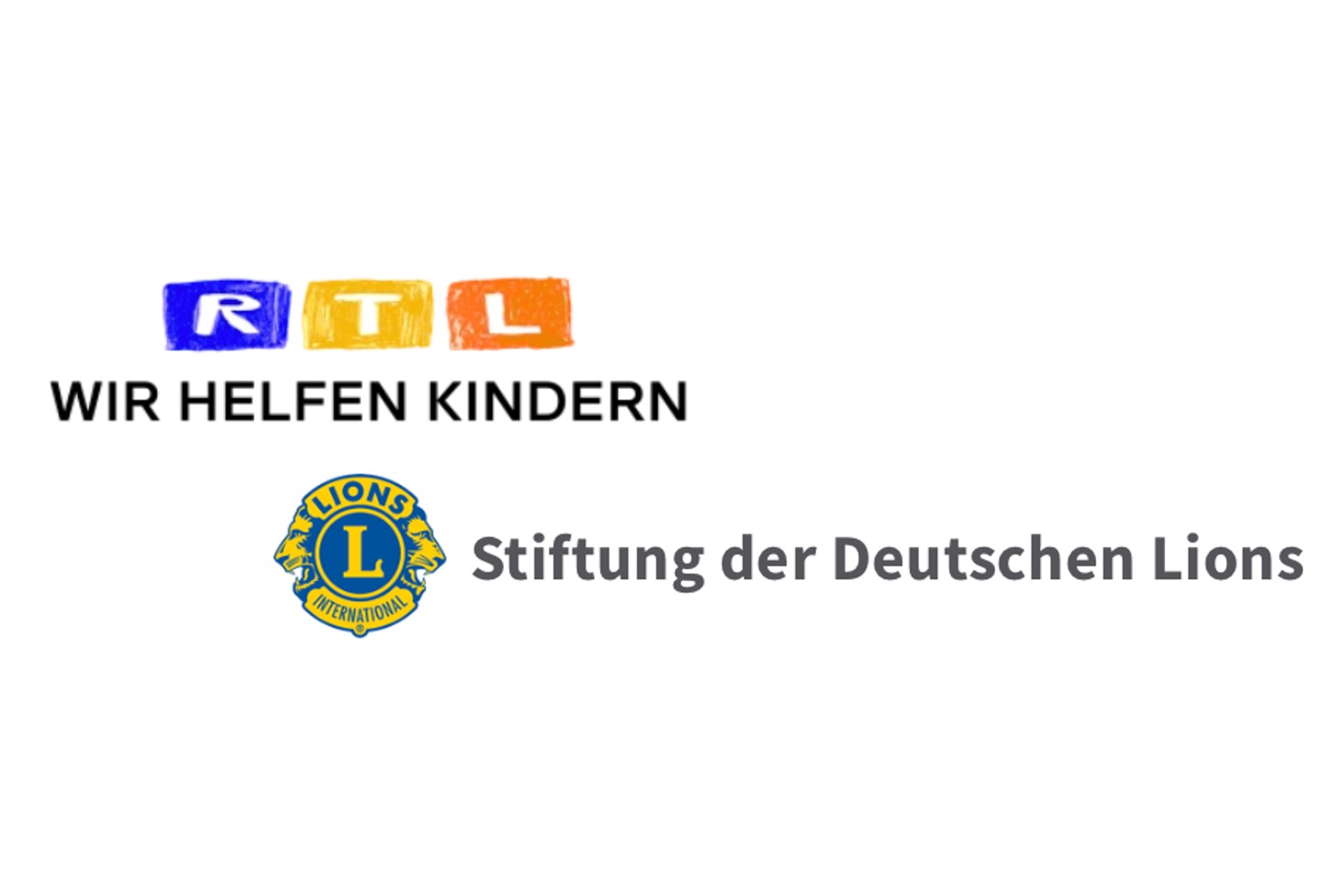 Logos der Stiftung RTL – Wir helfen Kindern e.V. und der Stiftung der Deutschen Lions