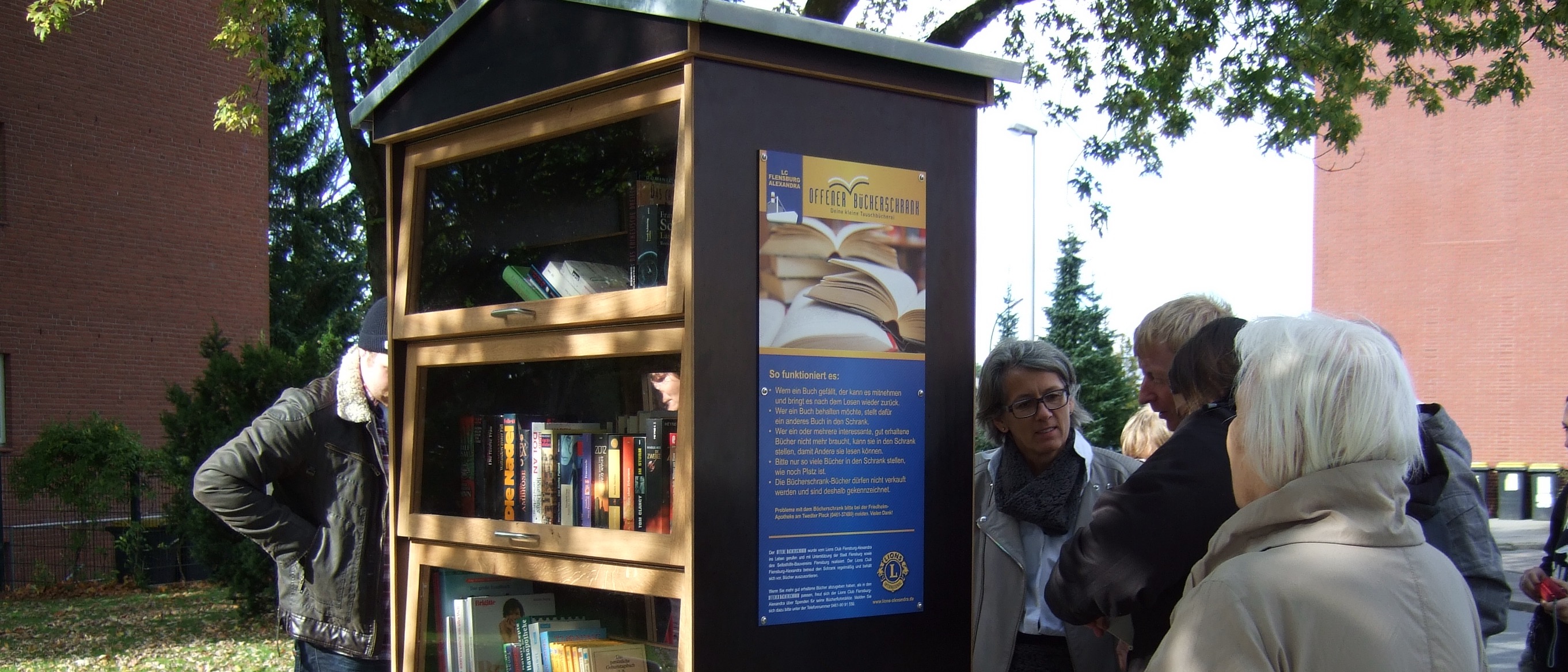 Lions Bücherschrank am Marrensdamm in Flensburg