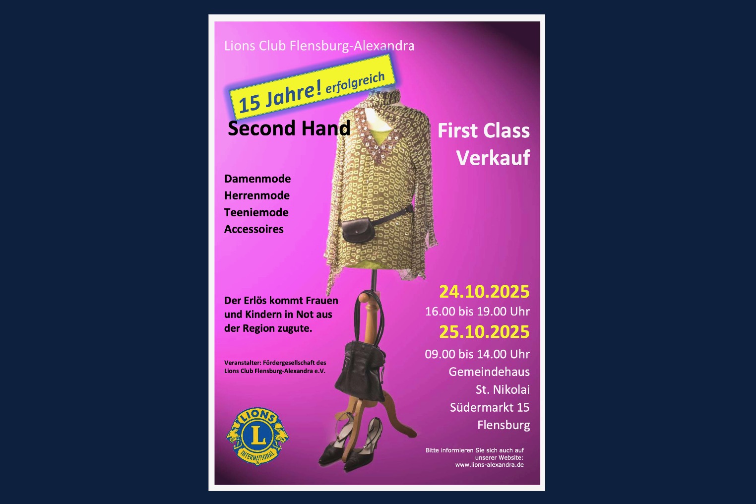 Flyer zum Second Hand Verkauf im Oktober 2025